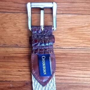 Crookhorn Braid Web Belt Silver Buckle Size 38